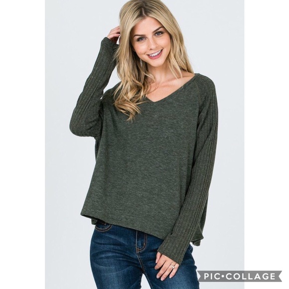 Olive Long Sleeve Top - Picture 2 of 2